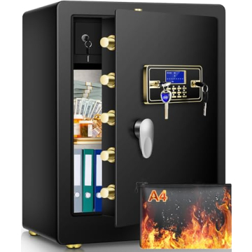 4.8 Cu ft Extra Large Home Safe Fireproof Waterproof, Fireproof Safe with Fireproof Documents Bag, P...
