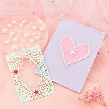 PH PandaHall Craft Pearls Flatback, 690pcs Half Round Pearl Beads 6 Sizes Pearl Cabochon Faux Pearl Beads for DIY Scrapbook Phone Case Wedding Decor Hair Accessory Nail Art, Beige, 4/5/6/8/10/12mm