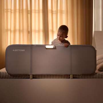 ARTTONA Toddler Bed Rail with Night Light - Portable Safety Solution
