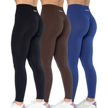 AUROLA Dream Pack Set Workout Leggings for Women High Waist Seamless Scrunch Athletic Running Gym Fi...