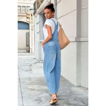 Trendy PLNOTME Women's Denim Bib Overalls with Pockets