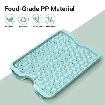 Combler Mini Ice Cube Tray 3 Pack, Upgraded Round Trays for Freezer, Ice Maker for Chilling Coffee Drinks, With Lid and Bin, Kitchen Gadgets, Blue