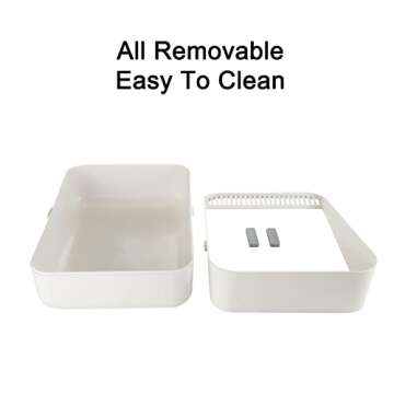 Sfozstra Open , Removable , Easy to Clean Semi-Closed Litter Box for Cats and Small Dogs (White Small)