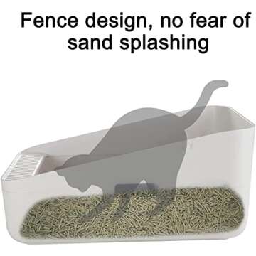 Sfozstra Open , Removable , Easy to Clean Semi-Closed Litter Box for Cats and Small Dogs (White Small)