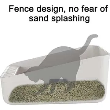 Sfozstra Open , Removable , Easy to Clean Semi-Closed Litter Box for Cats and Small Dogs (White Small)