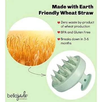 Bella Jade Scalp and Head Massager Shampoo Brush for Hair Growth, Dandruff and Dry Scalp (Green)