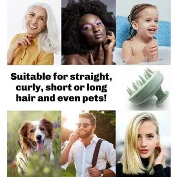 Bella Jade Scalp and Head Massager Shampoo Brush for Hair Growth, Dandruff and Dry Scalp (Green)