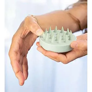 Bella Jade Scalp and Head Massager Shampoo Brush for Hair Growth, Dandruff and Dry Scalp (Green)