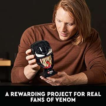 LEGO Marvel Spider-Man Venom Mask Set 76187 Collectible Set - Model Kit for Adults to Build, Home D?...