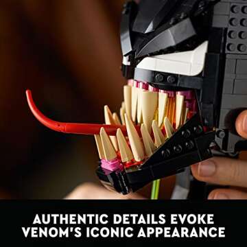 LEGO Marvel Spider-Man Venom Mask Set 76187 Collectible Set - Model Kit for Adults to Build, Home Décor Creative Display, Movie Inspired Gift Idea for Adults