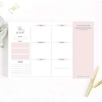 Bliss Collections Weekly Planning Pad - 50 Undated Sheets