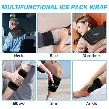 RelaxCoo XXL Knee Ice Pack Wrap Around Entire Knee After Surgery, Reusable Gel Ice Pack for Knee Injuries, Large Ice Pack for Pain Relief, Swelling, Knee Surgery, Sports Injuries, 1 Pack