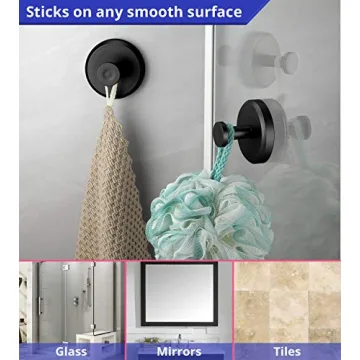 Durable HOME SO Suction Cup Hooks for Bathroom & Kitchen