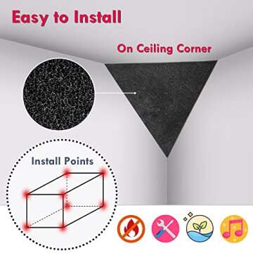 Foroomaco Bass Traps 4 Pack - Soundproofing Foam for Studios