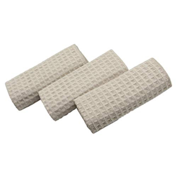 VeraSong Waffle Weave Kitchen Towels Thick Microfiber Dish Drying Towels Absorbent Tea Towels Hand Towel Lint Free 16Inch x 24Inch 3 Pack Khaki