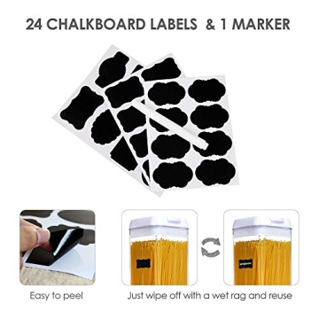 Vtopmart Airtight Food Storage Containers Set with Labels