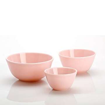 Elegant 3 Piece Glass Mixing Bowl Set in Crown Tuscan