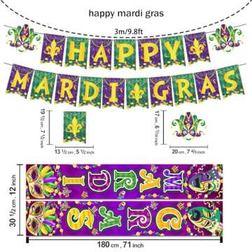 48pcs Mardi Gras Party Decorations for Festive Fun!