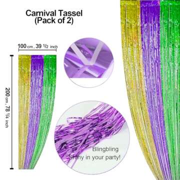 48pcs Mardi Gras Party Decorations for Festive Fun!