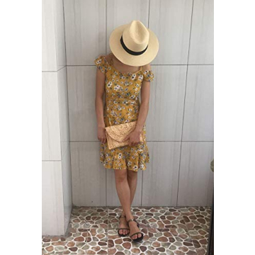 alilove Straw Clutch Bags for Women Summer Evening Handbags Bride Wedding Purse Vacation Beach Clutch Handmade Woven Envelope Wallet