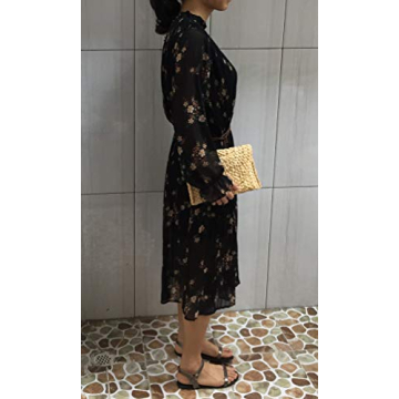 alilove Straw Clutch Bags for Women Summer Evening Handbags Bride Wedding Purse Vacation Beach Clutch Handmade Woven Envelope Wallet