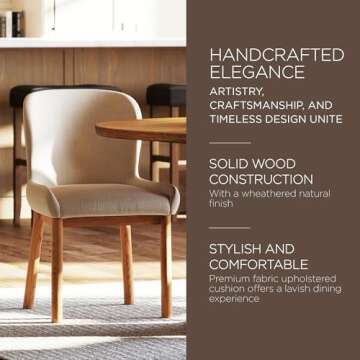 Maven Lane Gia Accent Dining Chair in Natural Finish  