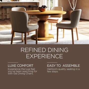 Maven Lane Gia Accent Dining Chair in Natural Finish  