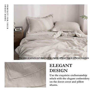 Simple&Opulence 100% Linen Duvet Cover Set - Queen Size