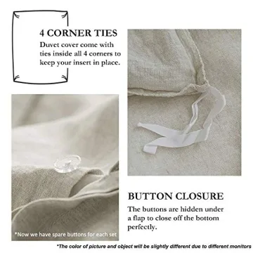 Simple&Opulence 100% Linen Duvet Cover Set - Queen Size