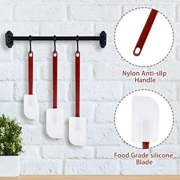 Set of 3 Heat Resistant Silicone Spatulas for Cooking