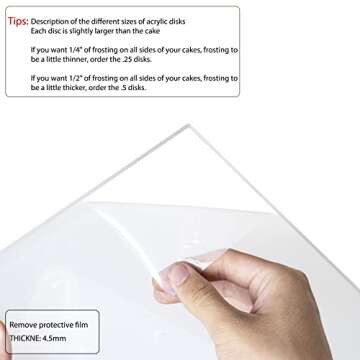 AQUIVER Acrylic Cake Disk Set with Edge Scrapers and Dowel Rods