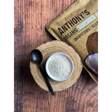 Anthony's Organic Shredded Coconut, 8 oz, Unsweetened, Gluten Free, Non GMO, Vegan, Keto Friendly