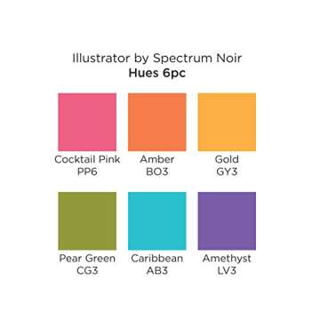 Spectrum Noir Illustrator 6 Piece Twin Tip Alcohol Markers