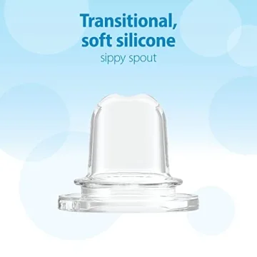 Dr. Brown's Milestones Narrow Sippy Bottle, 100% Silicone Soft Sippy Spout, 8oz/250mL, Flamingo & Bunny, 6m+