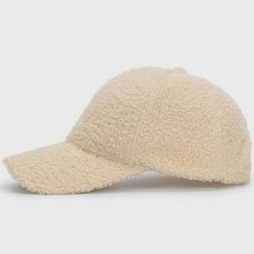 YCMI Winter Warm Baseball-Cap for Women - Adjustable Faux-Lamb-Wool Hat for Outdoor Travel Baseball Cap (Beige, 22"-23.6")