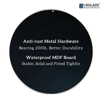 LRGLASS Round Mirror 30" Silver Aluminium Alloy Frame, Wall- Mounted Mirror for Bathroom Vanity, Mantel and Wall Decor