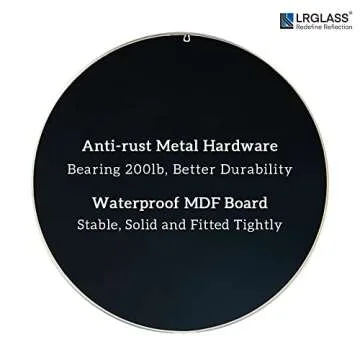 LRGLASS Round Mirror 30" Silver Aluminium Alloy Frame, Wall- Mounted Mirror for Bathroom Vanity, Mantel and Wall Decor