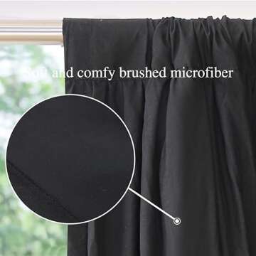 Homechoice Decor Thermal Insulated Blackout Window Curtains, Boho Ruched Window Treatments with 3 Rows of Butterfly Flowers, Rustic Rod Pocket Drapes for Room, 54" W x 84" L, 2 Panels, Black(LQ-30)