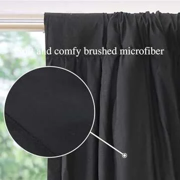 Homechoice Decor Thermal Insulated Blackout Window Curtains, Boho Ruched Window Treatments with 3 Rows of Butterfly Flowers, Rustic Rod Pocket Drapes for Room, 54" W x 84" L, 2 Panels, Black(LQ-30)