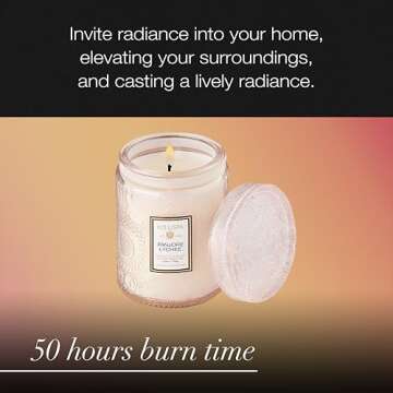 Voluspa Panjore Lychee, Small Candle Jar, 5.5 oz, 50 Hour Burn Time, All Natural Wicks and Coconut Wax for Clean Burning, Vegan, Poured in the USA