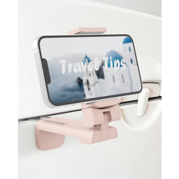 MiiKARE Airplane Travel Essentials Phone Holder, Universal Handsfree Phone Mount for Flying with 360...