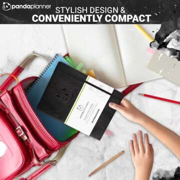 Panda Planner Pro 2025 Undated Daily Planner with Hourly Schedule 8.5"x11" - To Do List Notepad, Daily Journal, Goal Planner, Habit Tracker, Gratitude Journal - Home/Office Supplies - Black
