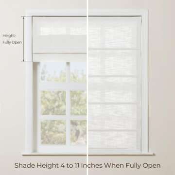 TWOPAGES Beige Linen Cordless Roman Shades - Custom Fit