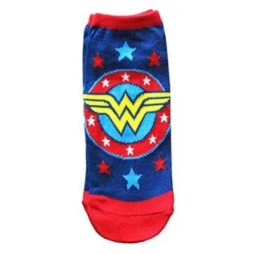 DC Comics Wonder Woman 5 Pack Low Cut Ankle Socks for Juniors