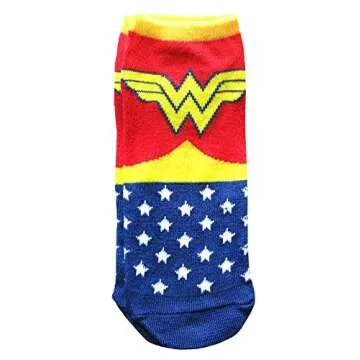 DC Comics Wonder Woman 5 Pack Low Cut Ankle Socks for Juniors