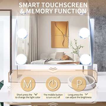 SLIMOON Vanity Mirror with LED Lights and 10X Magnification