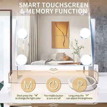 SLIMOON Vanity Mirror with LED Lights and 10X Magnification