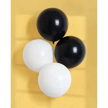 Ponamfo Black Balloons 12"+5" Ballons - 70Pcs Latex Black Balloon Arch Kit as Birthday Balloons Party Balloons Graduation Balloons Gender Reveal Balloon Baby Shower Balloon Wedding Anniversary Balloon