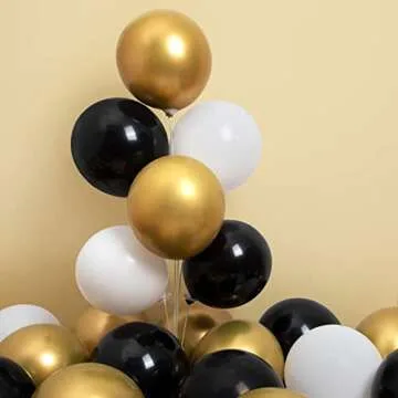 Ponamfo Black Balloons 12"+5" Ballons - 70Pcs Latex Black Balloon Arch Kit as Birthday Balloons Party Balloons Graduation Balloons Gender Reveal Balloon Baby Shower Balloon Wedding Anniversary Balloon