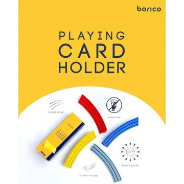 BORICO Card Holders for Playing Cards - 4 Pack Playing Card Holder for Kids and Adults,Stackable Storage Game Card Tray for Arthritis Patients with a Travel Pouch (4 Colors)